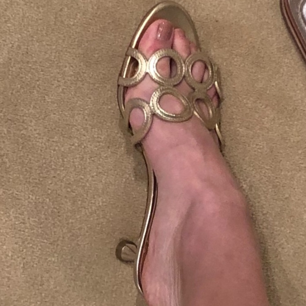 ISO Manolo Blahnik Barimu Gold Kitten Heel